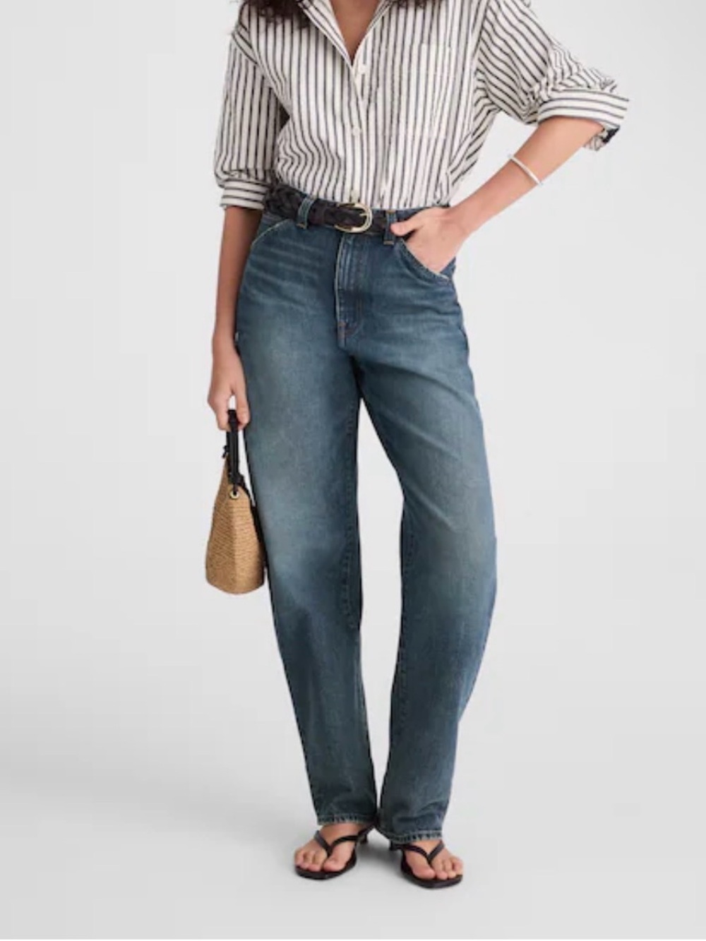 MADEWELL Balloon Jeans – Blue Denim Glendale Wash NW580 Sz. 28P $148